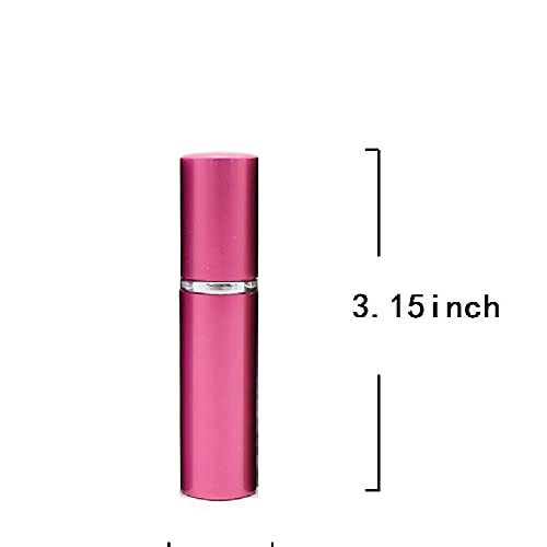 ZHIYE Perfume Atomiser Spray Bottle, 3 Pieces 5 ml Refillable Refilling Travel Size Perfume Bottles in Pocket & Handbag Black & Pink & Silver