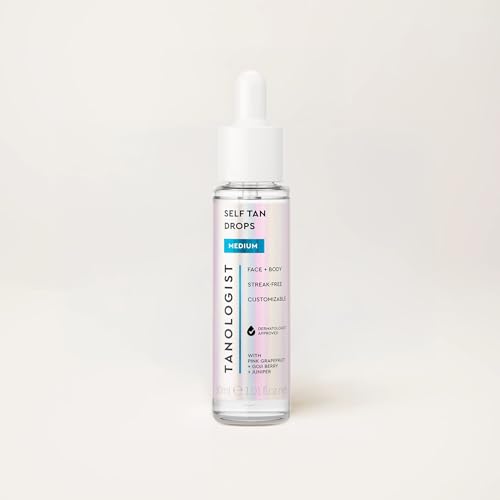 Tanologist Self Tan Drops Medium (30 ml) Add Self Tanning Drops to Skin Care For Sensitive Skin Dermatologist Approved Clean Ingredients & Vegan