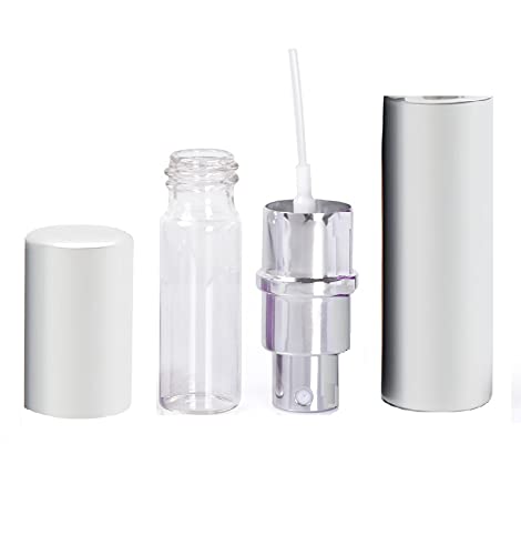 ZHIYE Perfume Atomiser Spray Bottle, 3 Pieces 5 ml Refillable Refilling Travel Size Perfume Bottles in Pocket & Handbag Black & Pink & Silver
