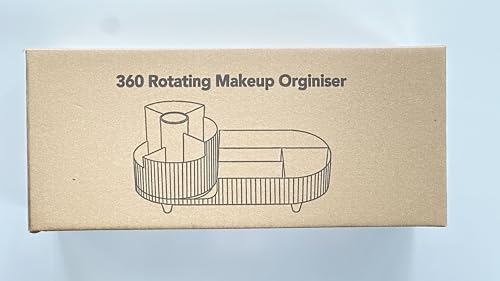 BULLA Makeup Organiser, 360 Rotating Makeup Organiser, Rotating Compartment 2 In 1 Cosmetic Storage, Makeup Organizer Storage Is Perfect for Dresser, Bathroom, Bedroom (Crystal Clear)