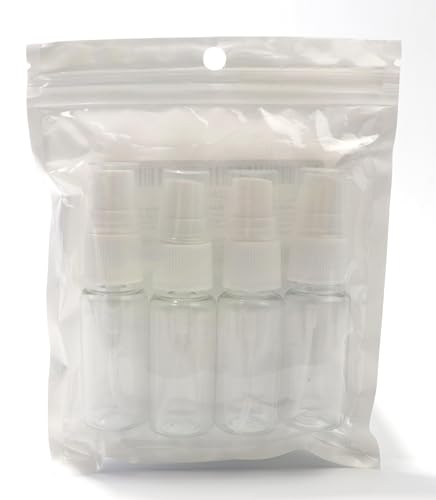 Redamancy 4 Pieces 20 ml Empty Spray Bottle, Small Spray, Spray Bottle, Transparent Plastic Spray Bottle, Portable Refillable Bottle for Liquid Travel Cosmetic, B20HSPWP