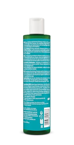 Weleda Rosemary Oil Revitalising Shampoo, with Hyaluronic Acid, Hair Growth, Thinning Hair, Hair Loss, Silicon & Sulfate Free, Healthy Scalp, Women & Men, Natural & Organic, 250ml