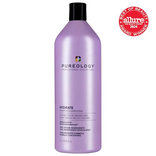 Pureology Hydrate Moisturizing Shampoo | For Medium to Thick Dry, Color Treated Hair | Sulfate-Free | Vegan