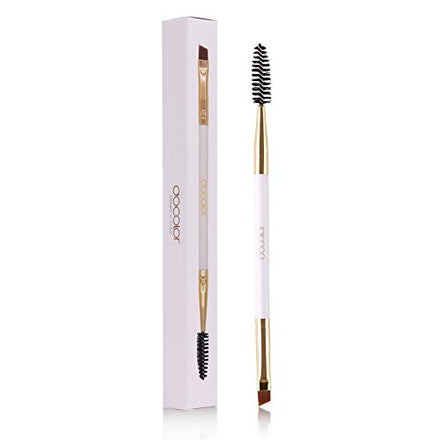 Docolor Duo Eyebrow Brush,Professional Angled Eye Brow Brush and Spoolie Brush