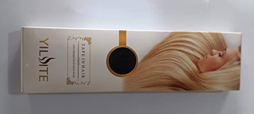 YILITE Tape in Hair Extensions Human Hair #1 Jet Black 16 inch 20pcs 40g/pack Invisible Straight Seamless Skin Weft Remy Hair Extensions Tape in Human Hair(16 inch #1 Jet Black)