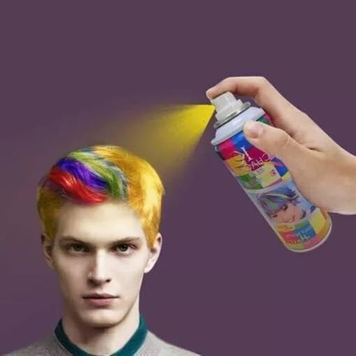6 * 200ml Cans Rainbow Colour Hair Spray - Perfect for fun and Special Occasions -Vibrant Cans of Rainbow Colour Hair Spray