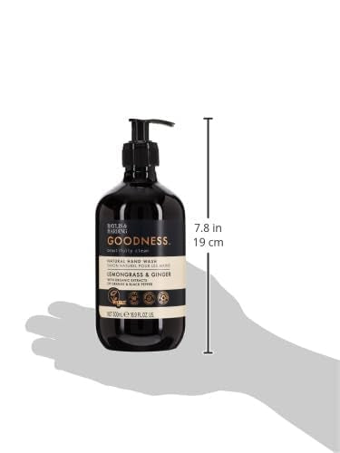 Baylis & Harding Liquid Hand Soap Wash with Dispenser, Goodness, Lemongrass & Ginger, 16.9oz/500ml (3-Pack)