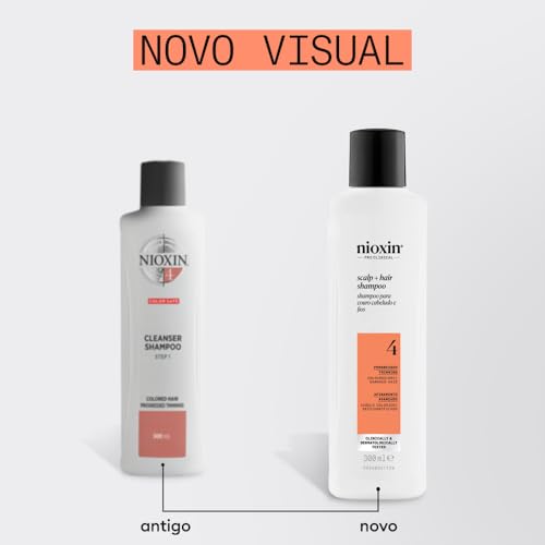 Nioxin System 4 Scalp + Hair Shampoo - Hair Thickening Shampoo For Coloured, Dry and Damaged Hair with Progressed Thinning - with Biotin and Niacinamide, 300ml