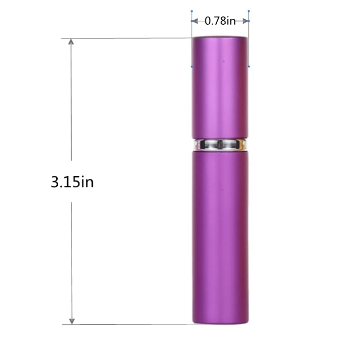 ZHIYE 5ML Perfume Atomiser Spray Bottle, 3 Pieces Refillable Refilling Travel Size Perfume Bottles in Pocket & Handbag Black & Purple & Blue