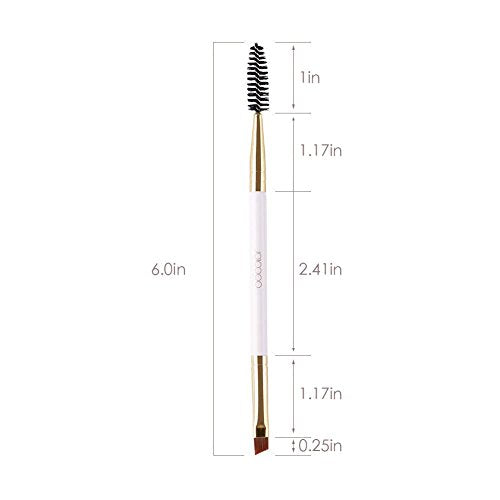Docolor Duo Eyebrow Brush,Professional Angled Eye Brow Brush and Spoolie Brush
