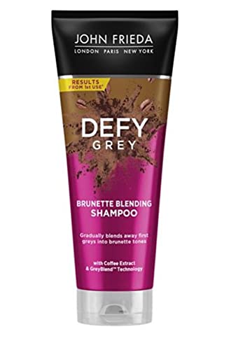 multiple John Frieda Defy Grey Colour Blending Shampoo (250 ml) and Defy Grey Colour Blending Conditioner (250 ml) to blend the first grey hairs in brown hair