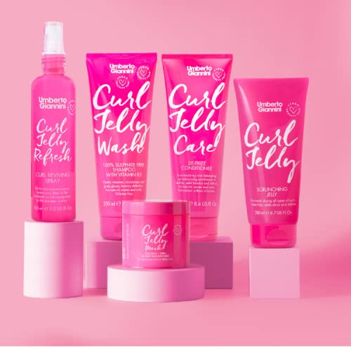 Umberto Giannini Curl Jelly Shampoo & Conditioner - Jelly Wash & Jelly Care - Vegan, Cruelty Free, & Sulfate Free for Curly or Wavy Hair - No Frizz