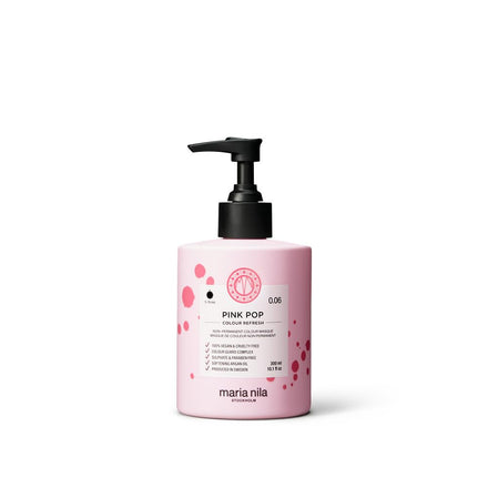 Maria Nila Colour Refresh, Pink Pop 300 ml, Pink Hair Mask, Semi-Permanent Pigments, 100% Vegan & Sulfate/Paraben free