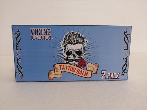 Viking Revolution Tattoo Balm for Before, During & Post Tattoo – Safe, Natural Tattoo Aftercare Cream – Moisturizing Lotion to Promote Skin Healing Tattoo Cream (2 Pack)