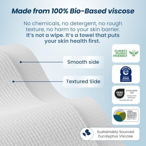 Clean Skin Club Clean Towels XL, Biodegradable Dermatologist Approved Face Towel, Disposable Makeup Remover Dry Wipes, Facial Wash Cloth for Sensitive Skin, 150 Count 3 Pack
