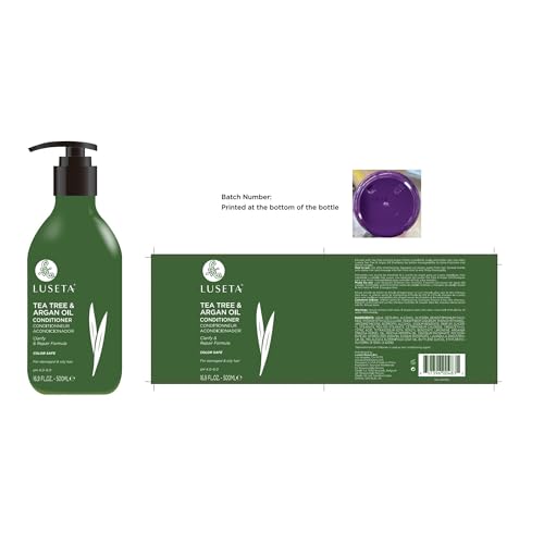 LUSETA Tea Tree Shampoo and Conditioner Set for Dandruff and Dry Itchy Scalp, for Oily Hair and for Greasy Hair, Clarifying shampoo with Argan Oil Helps Promote Hair Growth 2 x 500ml