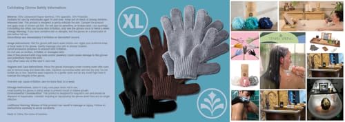 Temple Spring Exfoliating Glove, Carbonized Rayon Bamboo Exfoliating Body Scrubber, Loofah Washcloth, Exfoliate Loofa Shower Scrubber, Body Exfoliator Scrub, Shower Loofah Bath Sponge - Off-White