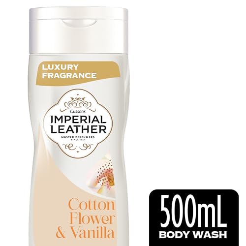 Imperial Leather Cotton Flower & Vanilla Moisturising Body Wash Shower Gel Signature Oil Blend, Creamy Lather, Gentle Skin Care, Bulk Buy, Pack of 6x500ml