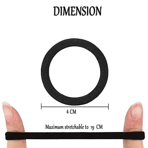 ZEVONDA Elastic Hair Bands - 30 Pcs Hair Ties No Metal Hair Bobbles Soft Seamless Hair Bands Strong Elastic Ponytail Holders for Women Men Girls Kids - Black