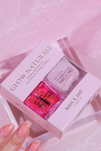 Nails Inc Glow Naturale Nail Polish Duo, Long Lasting, Glow Enhancing Nail Colors, Easy Manicure Look, Cruelty Free, Vegan, 21 Free Formula, Glowing My Way, Got Me Glowing, 2 Piece Set