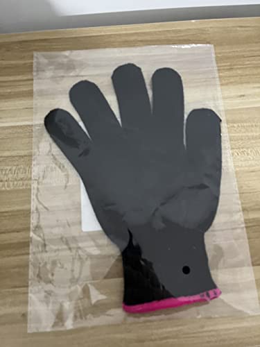 Professional Heat Resistant Styling Glove, Heat Lock for Curling, Flat Iron and Curling Wand, Suitable for Left and Right Hands, 1 Piece, Pink Edge