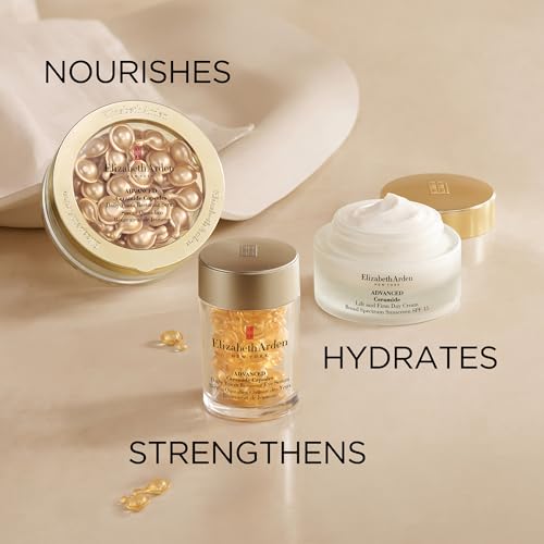 Elizabeth Arden Advanced Ceramide Face Serum Capsules, Anti-Aging Skincare, Fragrance-Free Hydrating Formula for Radiant, Firm Skin, Nourishing and Strengthening, 90 Count