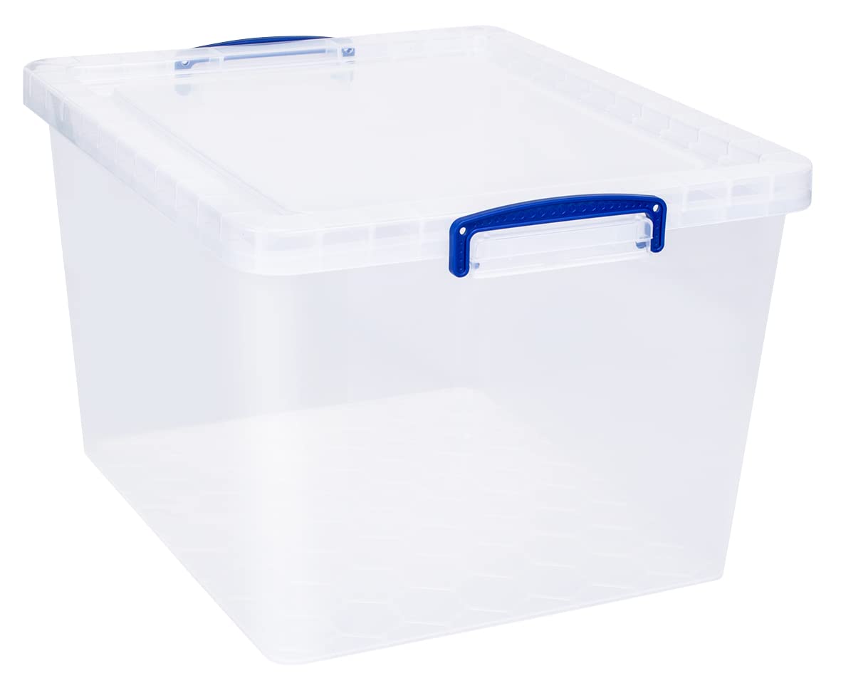 Really Useful Products 33.5 Litre Box, Nestable Clear, Pack of 3 in Card