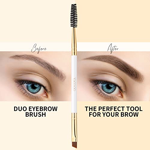 Docolor Duo Eyebrow Brush,Professional Angled Eye Brow Brush and Spoolie Brush