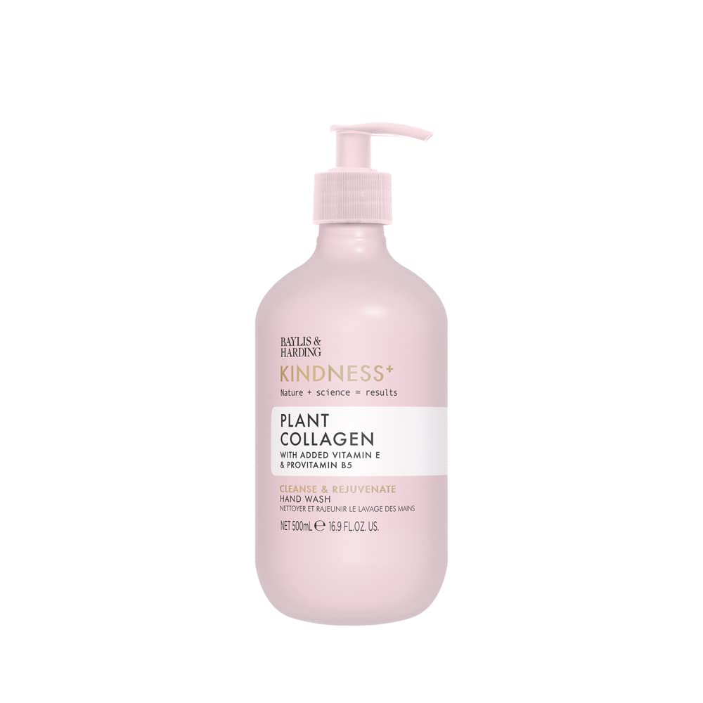 Baylis & Harding Kindness + Plant Collagen, Rose Water & Coconut Milk Fragrance, 500 ml Cleanse & Rejuvenate Hand Wash (Pack of 3) - Vegan Friendly