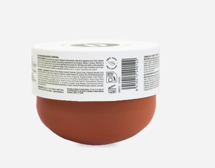 Babaria Carrot Gel Radiant Tan SPF15 Gelatin, 10.1 Fl Oz, Unisex, 100% Vegan, Coral Friendly