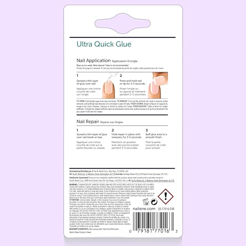Nailene Super Strong, Fast-Drying Nail Glue – Durable, Easy to Apply False Nail Glue – Repairs Natural Nails – Quick-Drying Nail Adhesive Lasts Up to 7 Days, 3 Gram