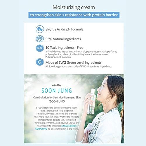 ETUDE HOUSE SoonJung 2x Barrier Intensive Cream 60ml (Old Version)- Hypoallergenic Shea Butter Hydrating Facial Cream for Sensitive Skin, Panthenol and Madecassoside Heals Damaged Skin