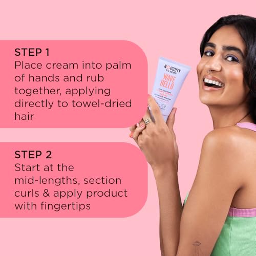 Noughty 97% Natural Wave Hello Curl Taming Cream, Vitamin Rich Smoothing Formula for Curly and Wavy Hair, with Sea Kelp and Mango Butter, Sulphate Free Vegan Haircare 150ml
