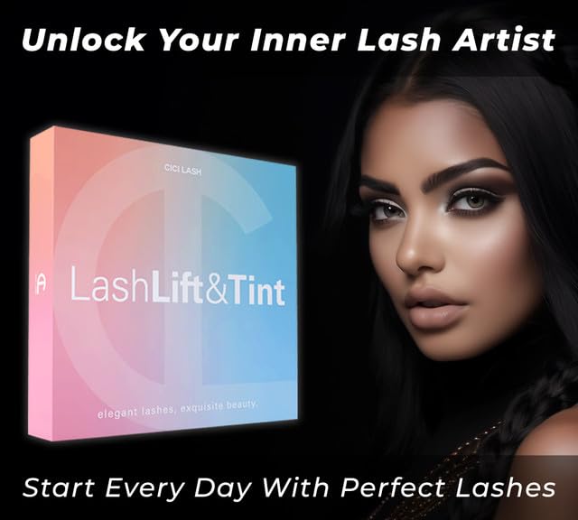 Lash Lift and Tint Kit with Keratin Conditioning by CICI | Instant Professional Perming, Lifting & Tinting for Eyelashes | Black Color Dye | Long-Lasting Salon Results At Home | DIY Tools and Supplies
