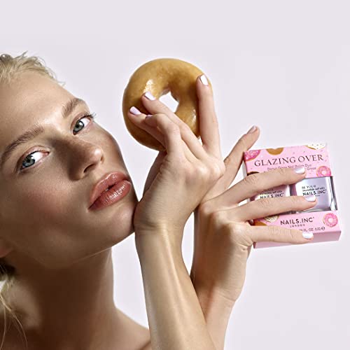 Nails.INC Glazing Over Nail Polish Duo, Long Lasting Glossy Nail Color, Cruelty Free, Vegan, Includes Glazy For You and Donut Give Up
