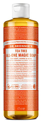 Dr. Bronner's Pure-Castile Liquid Soap with Tea Tree Scent with More than 18 Plus Uses (16-Ounces, 475 ml)