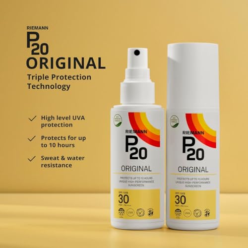 RIEMANN P20 Original SPF30 Spray 100ml Advanced Sunscreen Protection, High Performance Triple Protection + Sweat Resistance, Durable Protects up to 10 Hours, Very Water Resistant, High UVA Protection