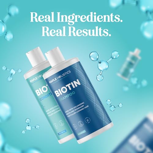 Rosemary & Biotin Shampoo and Conditioner Set - Paraben and Sulphate Free for Thinning Hair and Dry Scalp - Nourishing and Volumising With Essential Oils - 236mL