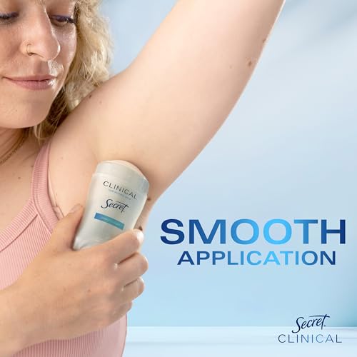 Secret Clinical Strength Antiperspirant Deodorant for Women, 3X Stress Protection, 72hr Sweat & Odor Protection, PH Balancing Minerals, Invisible Solid, Completely Clean Scent, 1.6 oz