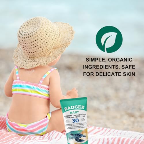Badger Baby Sunscreen Cream SPF30 | Broad Spectrum & Water Resistant | Protects From UV Rays (87ml)