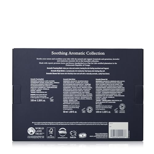 Neal's Yard Remedies Soothing Aromatic Gift Set With Bath Soak, Body Butter & Shower Gel, Cruelty-Free, Set of 3