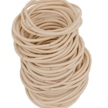 WROLY Hair Bands, Hair Bands For Women, Ponytail Holders, Hair Bobbles Hair Ties 4mm, Hairbands Hair Bands For Girls, Hair Bobbles Elastic Hair Bands, Perfect for Women and Girls (Beige 50-Pcs)