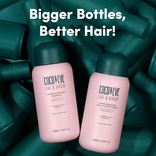 Coco & Eve Like A Virgin Shampoo & Conditioner Bundle Kit - Natural, Sulfate free Hair Care with Argan Oil, Coconut and Avocado Oil | For Dry Damaged, Color Treated Hair | Anti Frizz