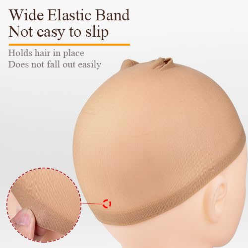 Wig caps,MORGLES 8 Pcs Stretchy Nylon Wig Cap- Nude Unisex Wig Stocking Cap for Women Makeup