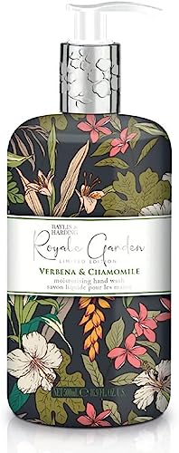 Baylis & Harding Liquid Hand Soap Wash with Dispenser, Royale Garden, Verbena & Chamomile, 16.9oz/500ml (6-Pack)