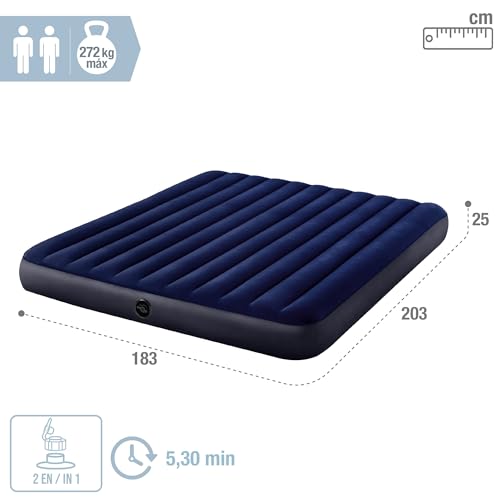 Intex Inflatable Bed, 64755, Multicoloured, 183 x 203 x 25 cm