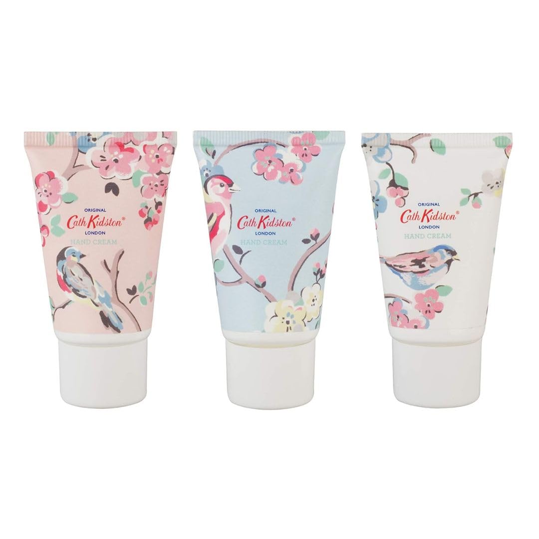 Cath Kidston Blossom Birds Assorted Hand Cream Trio Gift Set | Enriched With Shea Butter | Cruelty Free & Vegan Friendly | Travel Friendly Sizes | 3 x 30ml
