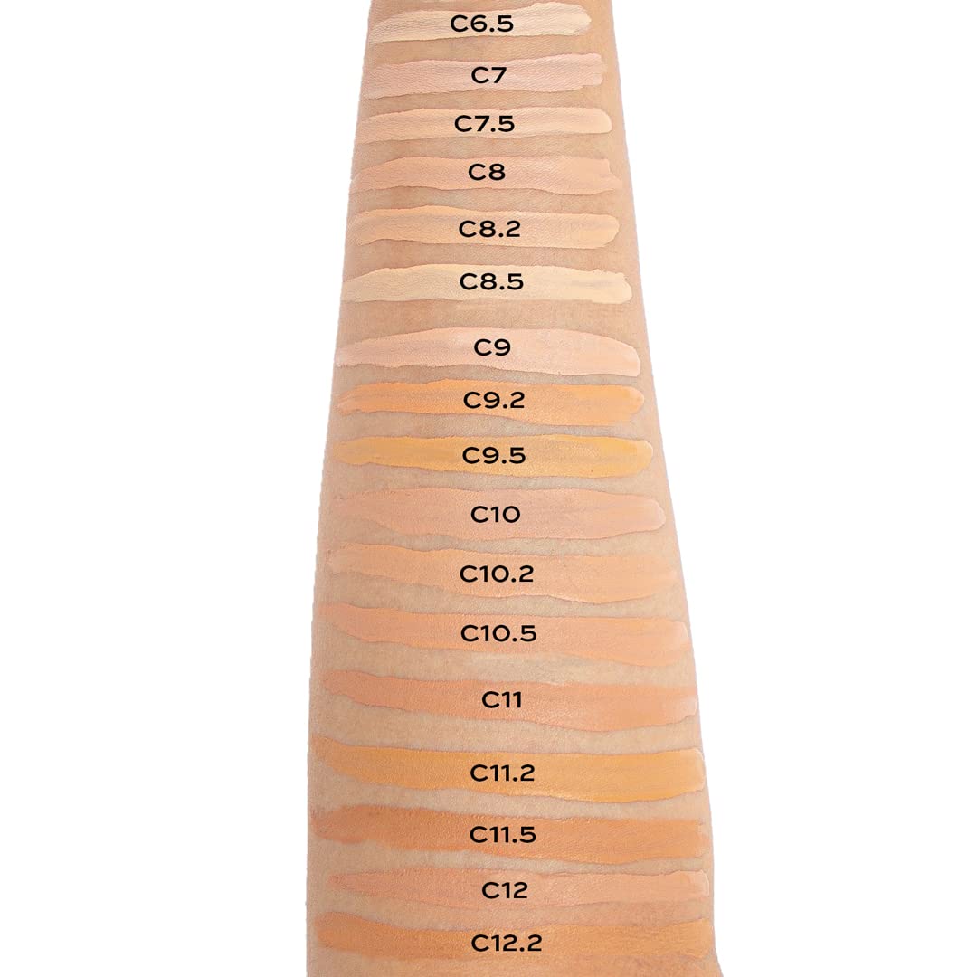 Revolution, Conceal & Define Concealer, Full Coverage & Lightweight, Long-Lasting Matte Finish, Vegan & Cruelty Free, C10 Medium or Tan Skin Tones, 0.14 oz