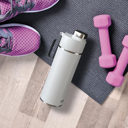 Ninja Thirsti Water Bottle and Flask 700 ML With Leak-Proof Lid, Designed For Carbonated, Hot & Cold Drinks, Ideal For Travel & Sports, Triple Insulated, Stainless Steel Bottle, White, DW2401EUUKWH