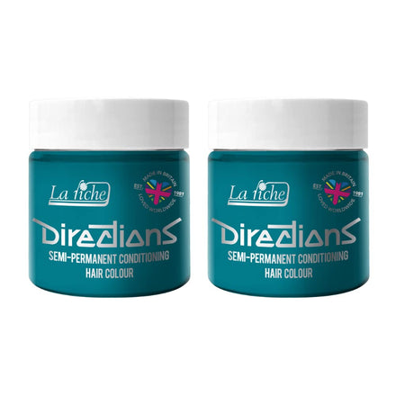 2x La Riche Directions Semi-Permanent Hair Color 100ml Tub - Turquoise